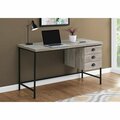 Daphnes Dinnette 55 in. Taupe Reclaimed Wood & Black Metal Computer Desk DA3072151